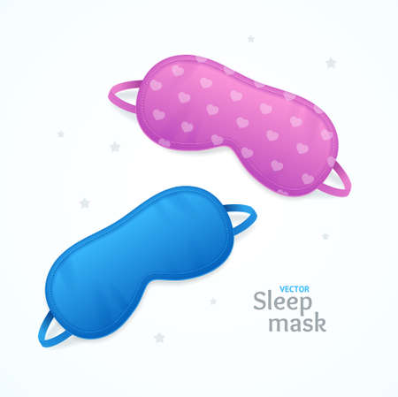 Realistic Detailed 3d Color Sleep Mask Concept Card. Vectorのイラスト素材