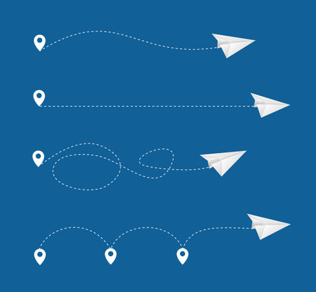 Realistic Detailed 3d Plane and Track Set. Vectorのイラスト素材