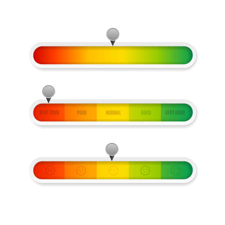 Realistic Detailed 3d Level Indicator Set. Vectorのイラスト素材