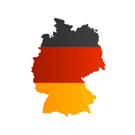 Realistic 3d Detailed Germany Flag on a Map Shape. Vectorのイラスト素材