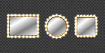 Realistic 3d Detailed Glass Set with Light Bulbs. Vectorのイラスト素材