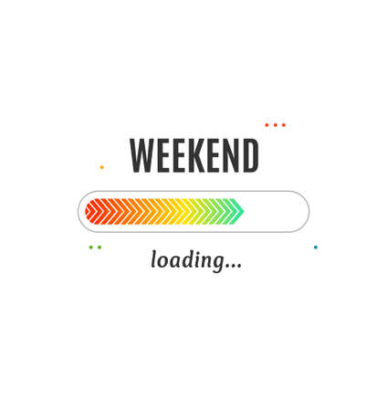 Weekend Loading Concept Isolated on a White Background. Vectorのイラスト素材
