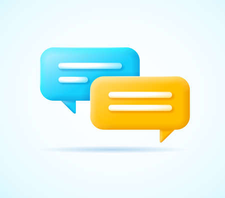 3d Speech Bubble Set Cartoon Style. Vectorのイラスト素材