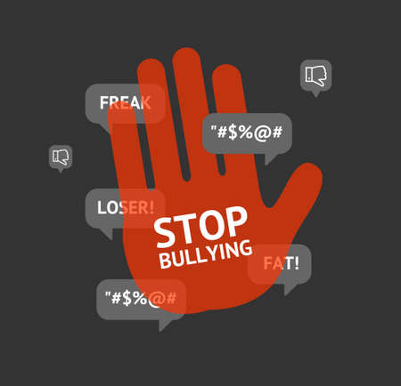 Stop Bullying Concept with Hand Gesture. Vectorのイラスト素材
