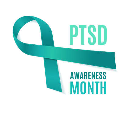 PTSD or Post Traumatic Stress Disorder Awareness Month Concept. Vectorのイラスト素材