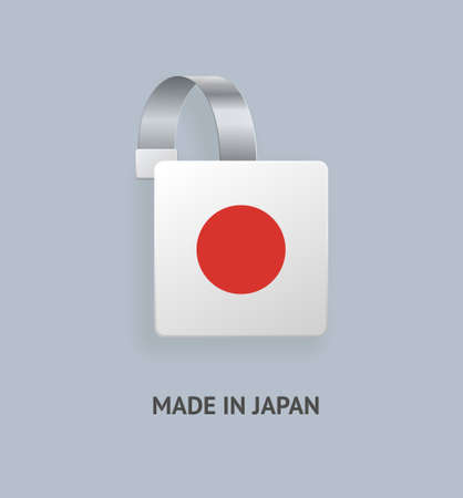 Realistic Detailed 3d Made in Japan Label Wobbler. Vectorのイラスト素材