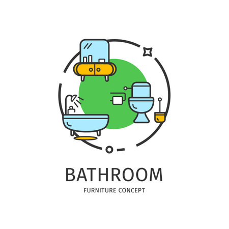 Furniture Thin Line Icon Concept. Vectorのイラスト素材