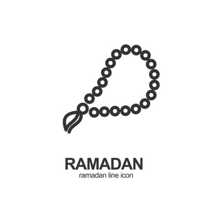 Ramadan Sign Thin Line Icon Emblem Concept. Vectorのイラスト素材