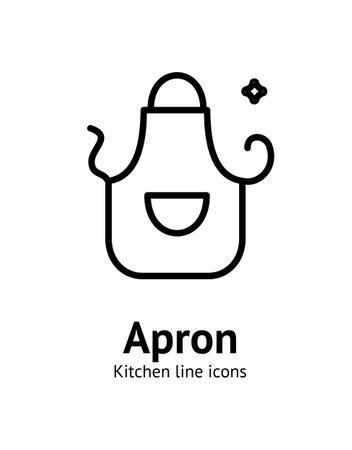 Cooking Apron Sign Thin Line Icon Emblem Concept. Vectorのイラスト素材