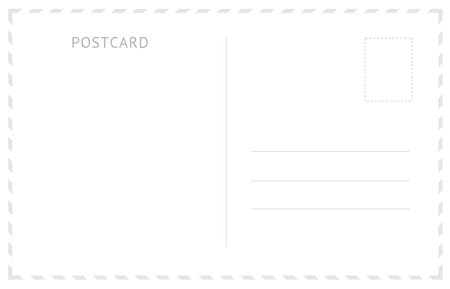 Envelope Postcard Template with Place for Message and Mail Stamp. Vectorのイラスト素材