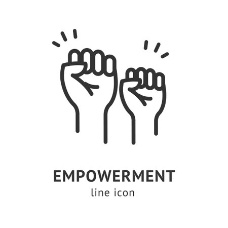 Empowerment Sign Black Thin Line Icon Emblem Concept. Vectorのイラスト素材