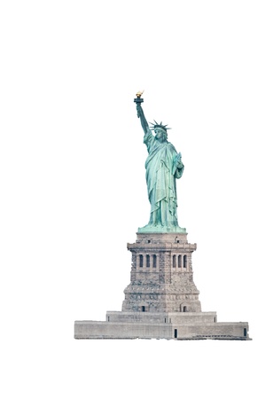 Statue Of Liberty Isolated On White Backgroundの写真素材