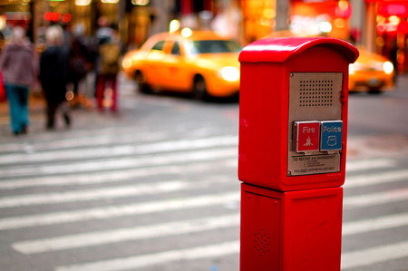 Police and Fire Department call point in NYCの写真素材