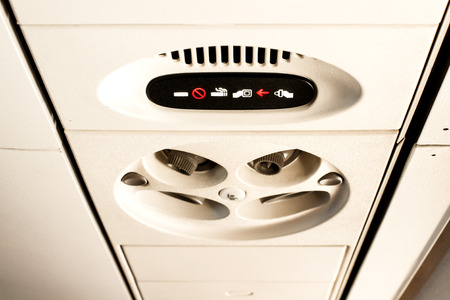 Overhead console in a airplane