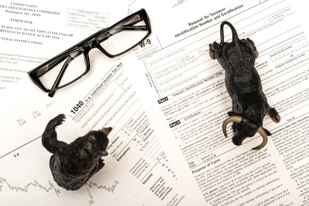 Bull Vs Bear stock market conceptの写真素材