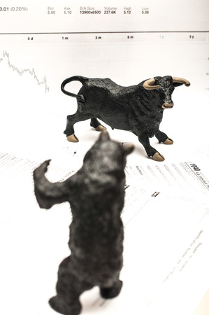 Bull Vs Bear stock market conceptの写真素材