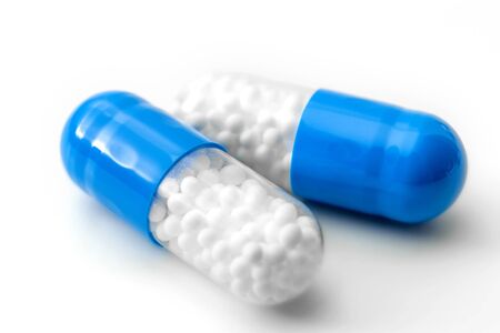 Pharmaceutical industry, pain management drugs and medication concept theme with macro close up on...