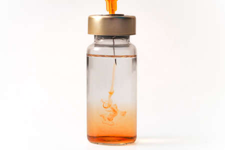 Hormone cocktail treatment, immunization, healthcare and medical research conceptual idea with...