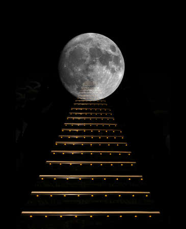 Step by step to the moon.の写真素材