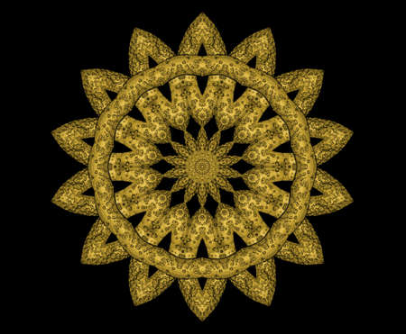 Rough and gold decoration  on black background