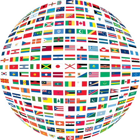 Several flags in a circle.のイラスト素材