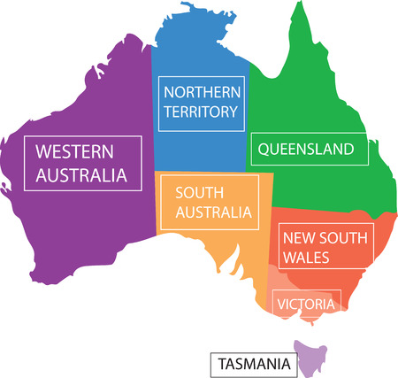Map Australia provinces.のイラスト素材