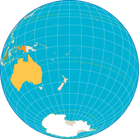 Oceania Globe Separate and use any country as you wish.のイラスト素材