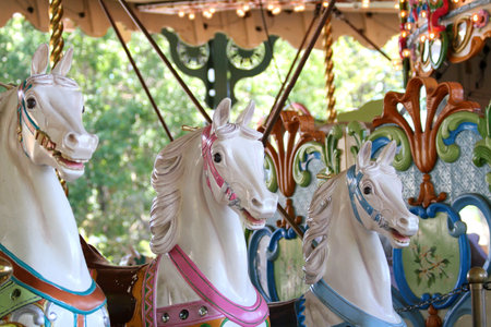 Horses on a Carousal.の写真素材