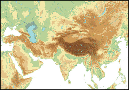 Relief Of Central Asia.のイラスト素材