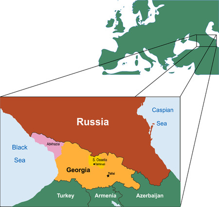 Russia and Georgia.のイラスト素材