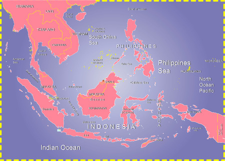 Philippines Sea and Indonesia Map.のイラスト素材