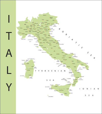 Italy and major town isolated on white background.のイラスト素材