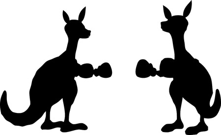 Two kangoroo are boxing.のイラスト素材