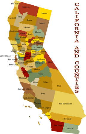   California map and countiesのイラスト素材