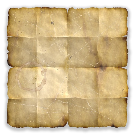 	Old paper sheet isolated on white