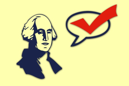 Georges Washington encouraging people to vote.