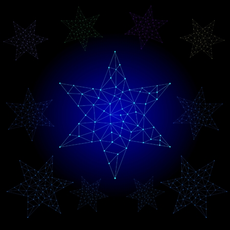 star light , polygon line, abstract vector illustrationのイラスト素材