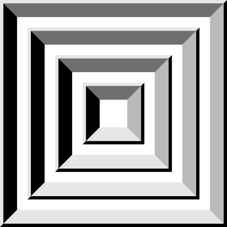 Tunnel gray square, abstract shape, vector illustrationのイラスト素材