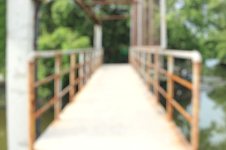 Blurred the bridge and leading lineの写真素材