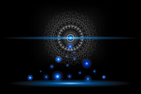 Spacecraft landing on world,abstract background illustrationの写真素材