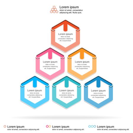 Abstract infographics template, layered pyramid chart diagram,business concept infographic,vector illustrationの写真素材