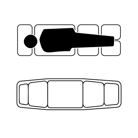 Human silhouette sleeping in the bed with closet icon, vector illustration.のイラスト素材