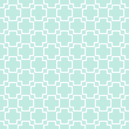 Seamless geometric pattern, plus sign on green background, stripes abstract template, vector illustrationのイラスト素材