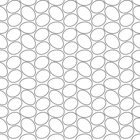 Seamless geometric pattern, many eggs nicely arranged on white background, stripes abstract template, vector illustrationのイラスト素材