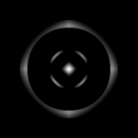 Abstract white lens reflections on black backgroundの写真素材