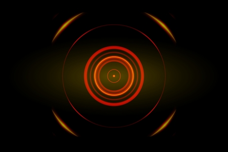 Abstract orange ring with sound waves oscillating backgroundの写真素材