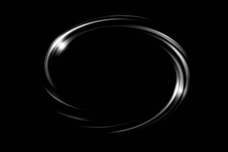 Glowing white spiral with light circle on black backdrop, abstract backgroundの写真素材