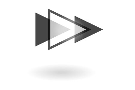Abstract geometric pattern, monochrome play icon with triangle overlapping on white background