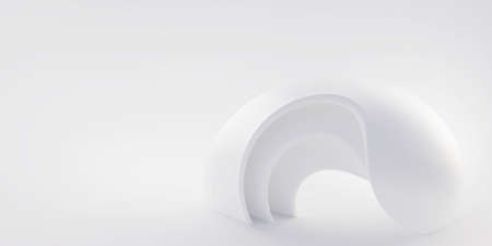 Abstract of white line background, Minimal dynamic shape, Monochrome Graphic Design. 3d rendering.