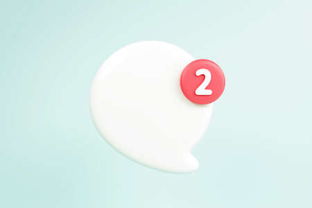3d white speech bubble, social media chat message icon. Empty text bubbles, comment, dialogue...